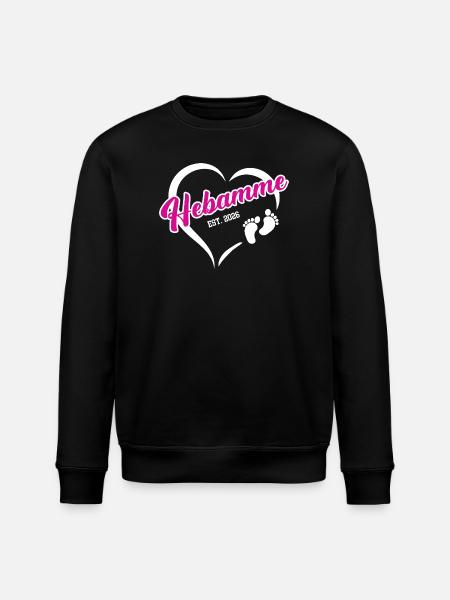 Hebamme 2026 Beruf Hebammenstudium Geburtshilfe - Stanley/Stella Unisex Bio-Sweatshirt ROLLER - Schwarz