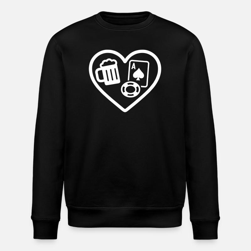 Heart Poker Bier - Stanley/Stella Unisex Bio-Sweatshirt ROLLER - Schwarz
