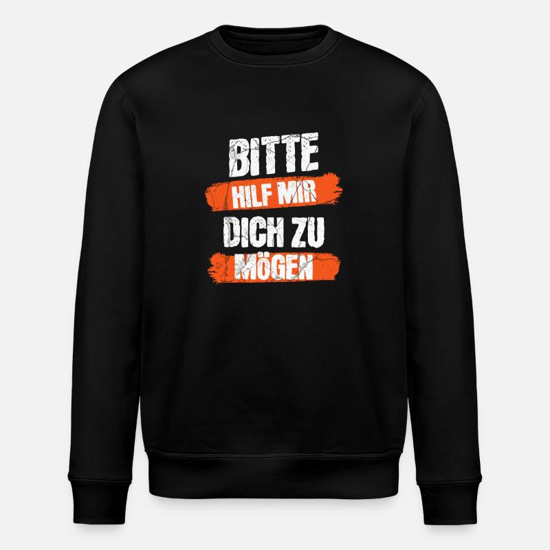 Hilf mir dich zu mögen - Stanley/Stella Unisex Bio-Sweatshirt ROLLER - Schwarz