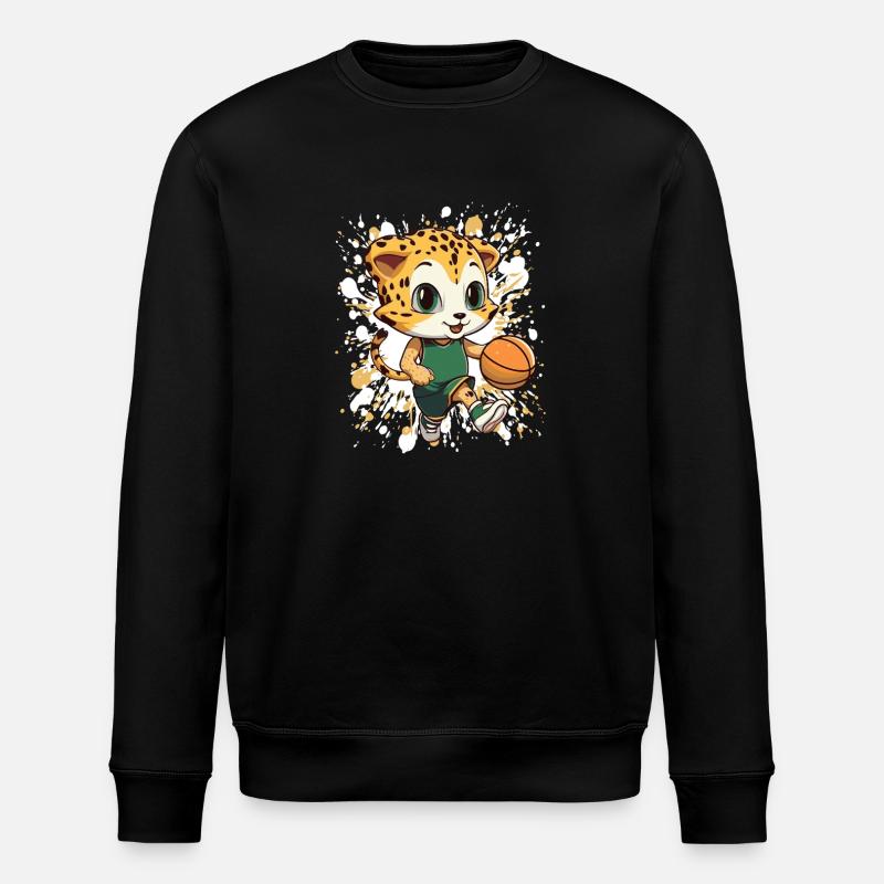 Chaton de basket en vert - Sweat bio ROLLER Stanley/Stella Unisexe - noir