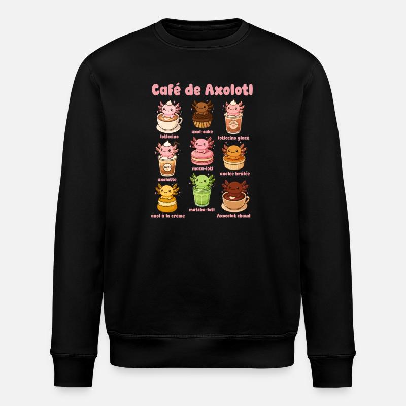 Café De Axolotl Cute - Sweat bio ROLLER Stanley/Stella Unisexe - noir