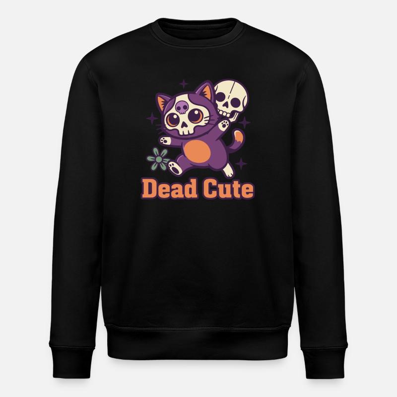 Dead Cute Katzen-Skelett - Stanley/Stella Unisex Bio-Sweatshirt ROLLER - Schwarz