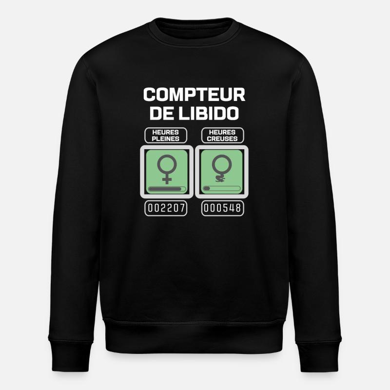Female Libido Meter - Stanley/Stella ROLLER Unisex Organic Sweatshirt - black