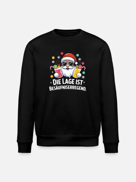 The location is drunkenly funnier - Stanley/Stella ROLLER Unisex Organic Sweatshirt - black