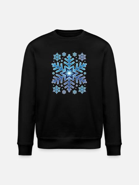 Large Elegant Snowflake Winter - Stanley/Stella ROLLER Unisex Organic Sweatshirt - black
