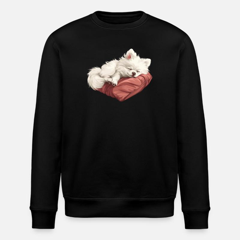 Sleeping Spitz puppy - Stanley/Stella ROLLER Unisex Organic Sweatshirt - black