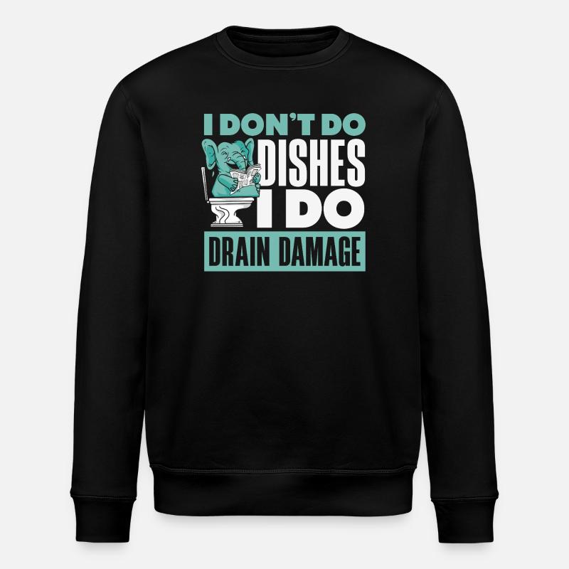 Toilet Clogging Master Funny - Stanley/Stella ROLLER Unisex Organic Sweatshirt - black