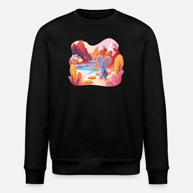 Sugar Scenery Mouse Adventure - Stanley/Stella ROLLER Unisex Organic Sweatshirt - black