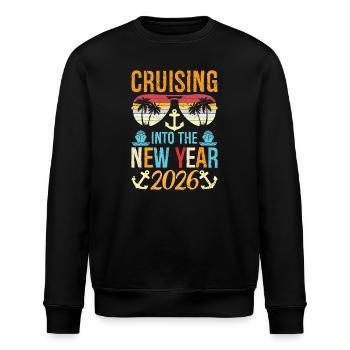 Cruising Into 2026 New Years Eve Party Favors  - Stanley/Stella Unisex Bio-Sweatshirt ROLLER - Schwarz - Vorne - Nik (191cm)