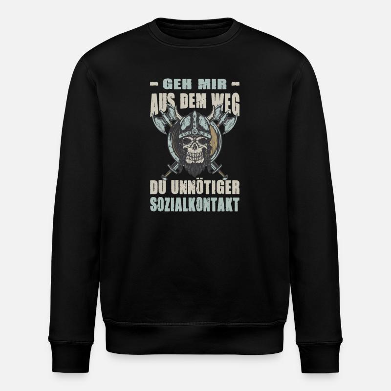 Viking Outfits Valhalla Norse Mythology - Stanley/Stella ROLLER Unisex Organic Sweatshirt - black