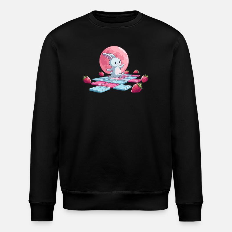 Sautant sur la lune rose - Sweat bio ROLLER Stanley/Stella Unisexe - noir