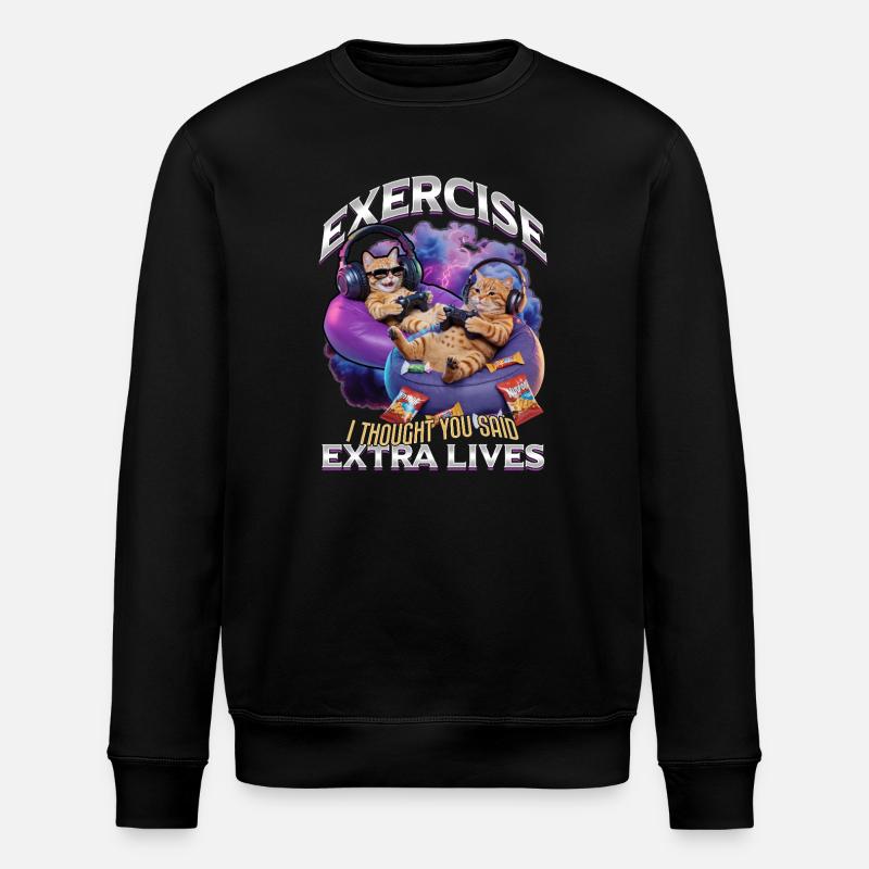 Chat gamer drôle - Sweat bio ROLLER Stanley/Stella Unisexe - noir