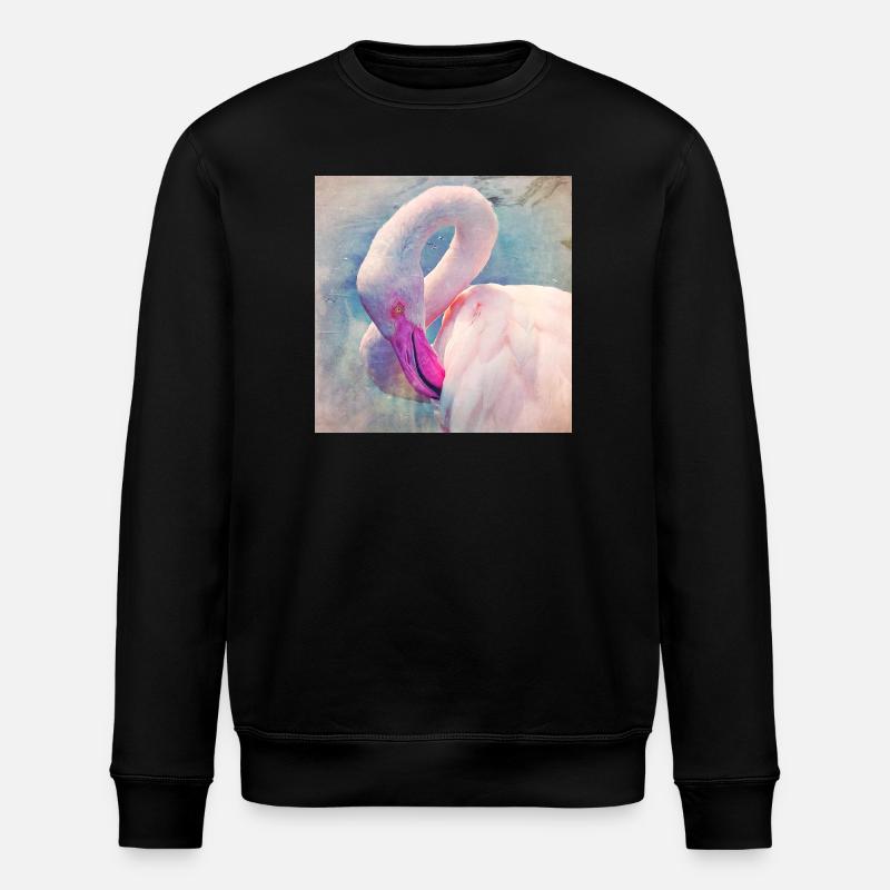 Flamant rose dans une lumière pastel - Sweat bio ROLLER Stanley/Stella Unisexe - noir
