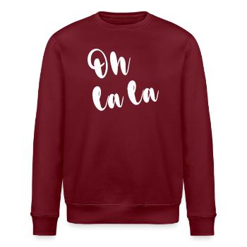 OH LA LA - Stanley/Stella Unisex Bio-Sweatshirt ROLLER - Burgunderrot - Vorne - Nik (191cm)