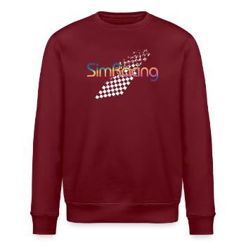 SimRacing Gradient Logo - Stanley/Stella ROLLER Unisex Organic Sweatshirt - burgundy - Front - Nik (191cm)