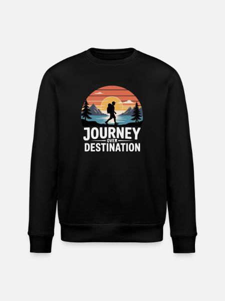 Journey Over Destination Hiking - Stanley/Stella ROLLER Unisex Organic Sweatshirt - black