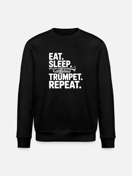 Eat. Sleep. Trumpet. Repeat. - Stanley/Stella ROLLER Unisex Organic Sweatshirt - black