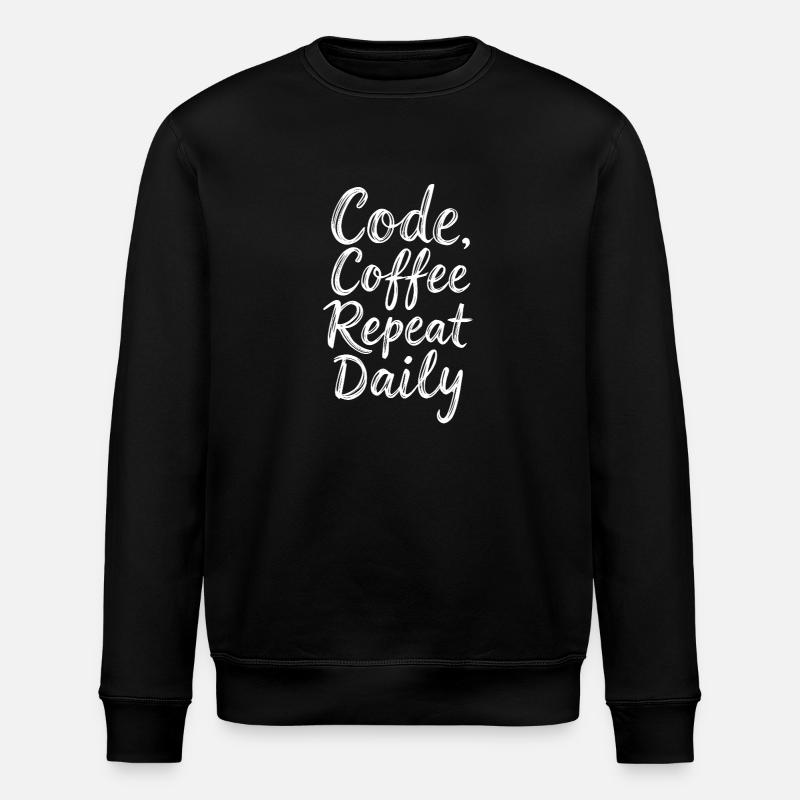 Code Schlaf Debug Wiederholungsprogramm Shirt - Stanley/Stella Unisex Bio-Sweatshirt ROLLER - Schwarz