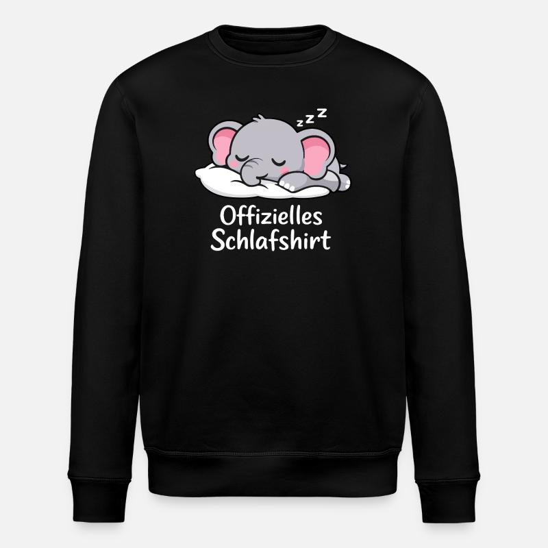 Éléphant officiel SLEEPING SHIRT - Sweat bio ROLLER Stanley/Stella Unisexe - noir
