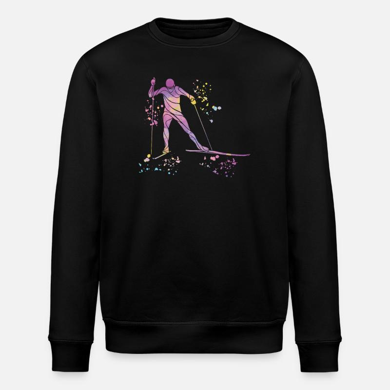Skilangläufer Skilanglauf - Stanley/Stella Unisex Bio-Sweatshirt ROLLER - Schwarz