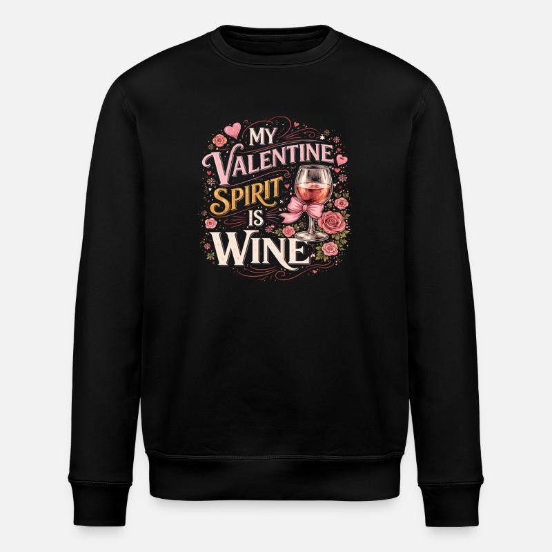 Valentine's spirit is wine - Stanley/Stella ROLLER Unisex Organic Sweatshirt - black