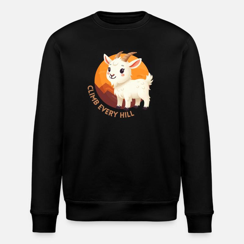 Süße weiße Ziege - Stanley/Stella Unisex Bio-Sweatshirt ROLLER - Schwarz