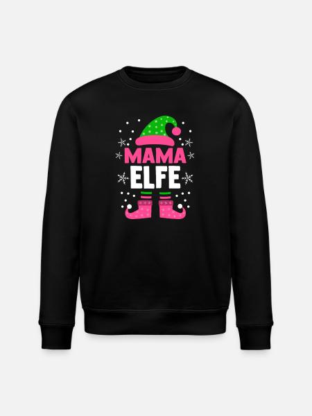 Weihnachten Familie Mutter Mama Elfe - Stanley/Stella Unisex Bio-Sweatshirt ROLLER - Schwarz