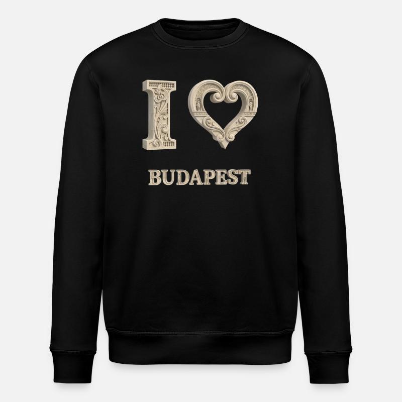 I Love Budapest – Architectural City Design - Stanley/Stella Unisex Bio-Sweatshirt ROLLER - Schwarz