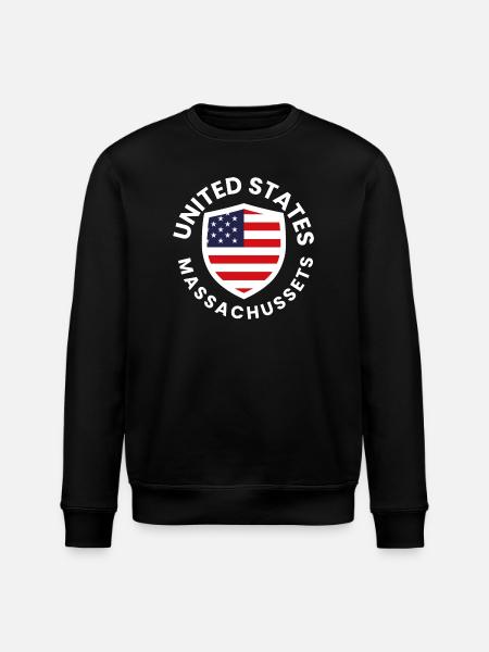 American shield with flag design - Stanley/Stella ROLLER Unisex Organic Sweatshirt - black