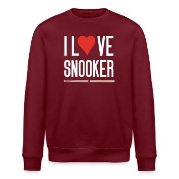Ich liebe Snooker - Stanley/Stella Unisex Bio-Sweatshirt ROLLER - Burgunderrot - Vorne - Nik (191cm)