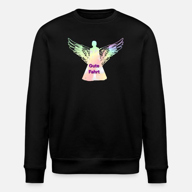 Gute Fahrt Engelflügel Regenbogen Engel - Stanley/Stella Unisex Bio-Sweatshirt ROLLER - Schwarz
