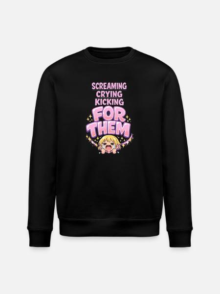 Anime Fangirl Screams Anime Reaction - Stanley/Stella ROLLER Unisex Organic Sweatshirt - black