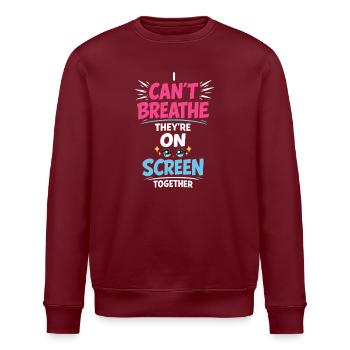 Anime Fangirl Screams Anime Reaction - Stanley/Stella ROLLER Unisex Organic Sweatshirt - burgundy - Front - Nik (191cm)