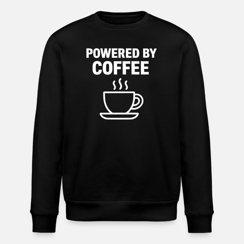Powered By Coffee | Coffee - Stanley/Stella ROLLER Unisex Organic Sweatshirt - black
