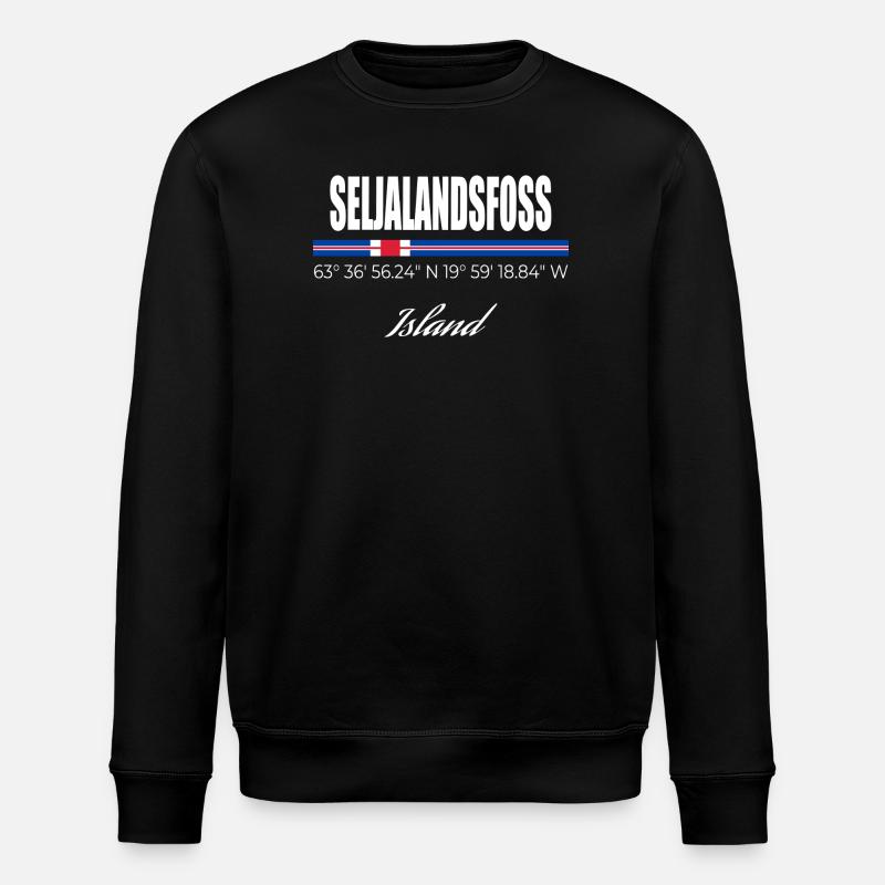 Seljalandsfoss - Stanley/Stella Unisex Bio-Sweatshirt ROLLER - Schwarz