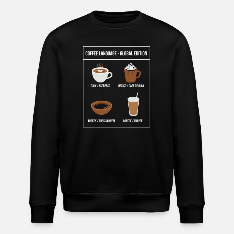 Édition mondiale de Coffee Language - Sweat bio ROLLER Stanley/Stella Unisexe - noir