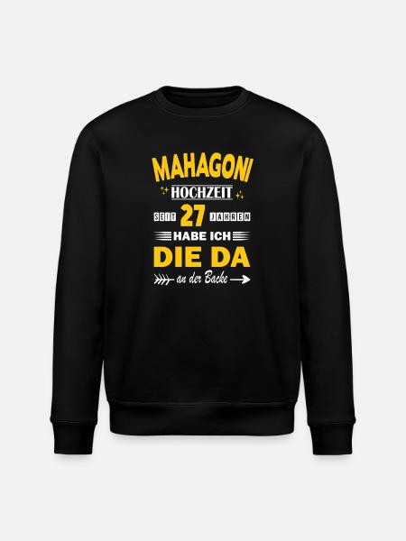 Mahogany Wedding 27th Wedding Anniversary Husband - Stanley/Stella ROLLER Unisex Organic Sweatshirt - black