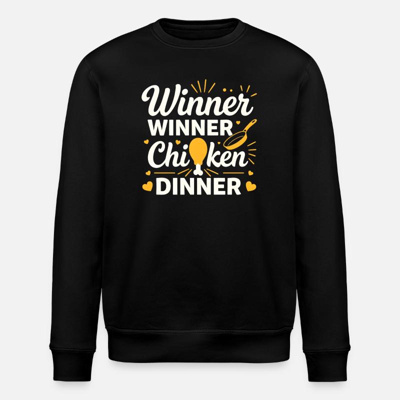 Gewinner-Hühnchen-Dinner-T-Shirt - Stanley/Stella Unisex Bio-Sweatshirt ROLLER - Schwarz