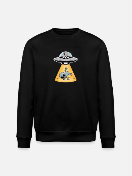 Kuh entführt einen Alien – Cooles Alien-Logo - Stanley/Stella Unisex Bio-Sweatshirt ROLLER - Schwarz