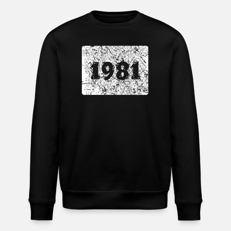 year 1981 - Stanley/Stella ROLLER Unisex Organic Sweatshirt - black