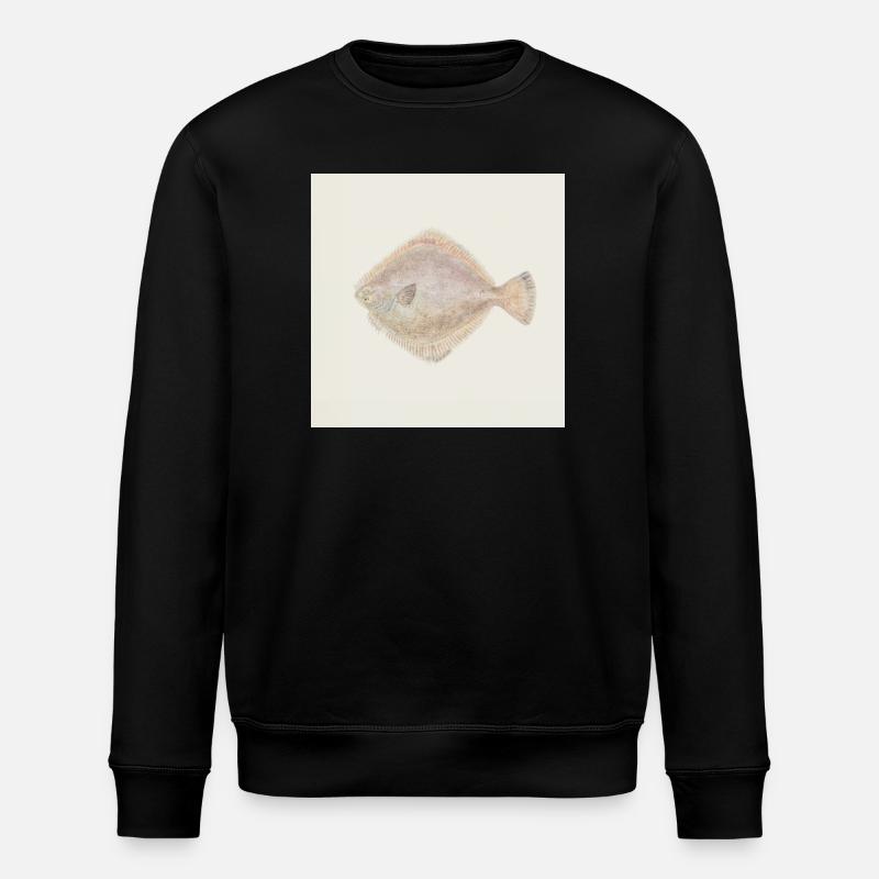 Flunder Fisch Aquarell – Maritime Illustration - Stanley/Stella Unisex Bio-Sweatshirt ROLLER - Schwarz