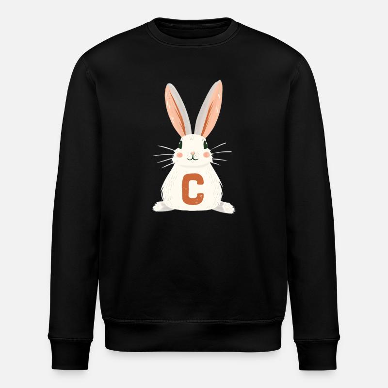 C -Buchstabe - Hase - Personalisierbar - Stanley/Stella Unisex Bio-Sweatshirt ROLLER - Schwarz