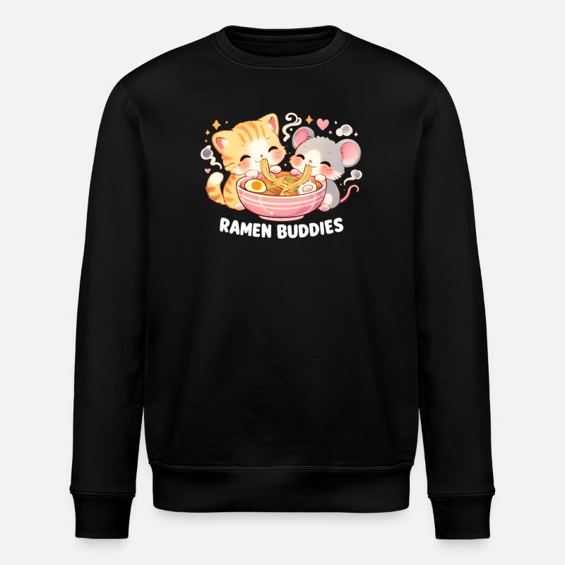 Ramen Katze - Stanley/Stella Unisex Bio-Sweatshirt ROLLER - Schwarz
