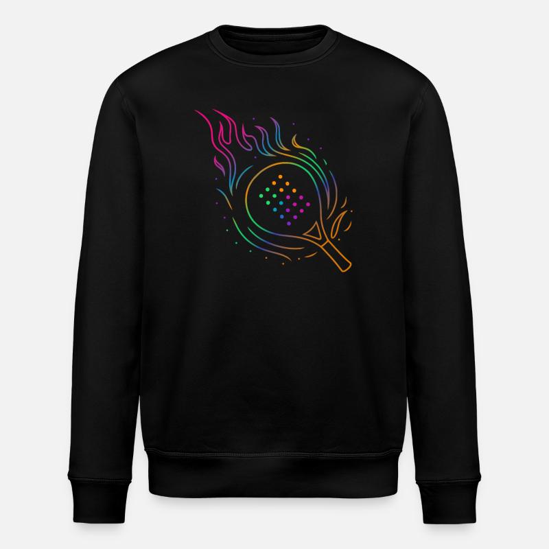 Padel mit flammendem Schläger Design - Stanley/Stella Unisex Bio-Sweatshirt ROLLER - Schwarz