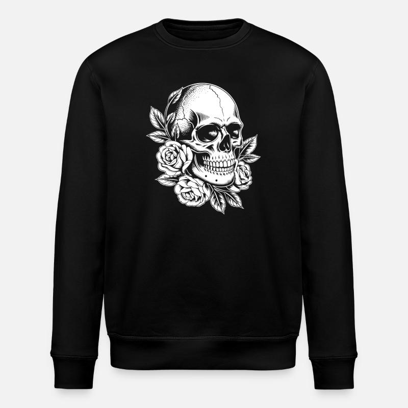 Crânes et roses - Sweat bio ROLLER Stanley/Stella Unisexe - noir