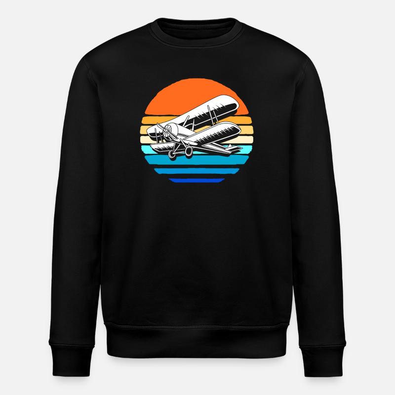 Model Airplane Model Airplane - Stanley/Stella ROLLER Unisex Organic Sweatshirt - black