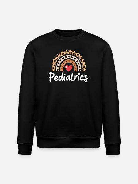 Pediatrics Rainbow Heart - Stanley/Stella ROLLER Unisex Organic Sweatshirt - black