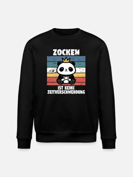 zocken ist keine zeitverschwendung - Stanley/Stella Unisex Bio-Sweatshirt ROLLER - Schwarz