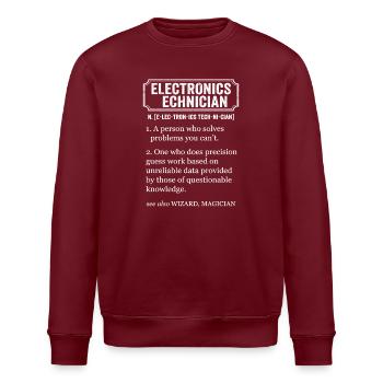 Elektroniktechniker – lustige Definition - Stanley/Stella Unisex Bio-Sweatshirt ROLLER - Burgunderrot - Vorne - Nik (191cm)