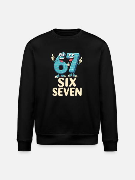 US Flag 67 Memes Six Seven - Stanley/Stella ROLLER Unisex Organic Sweatshirt - black